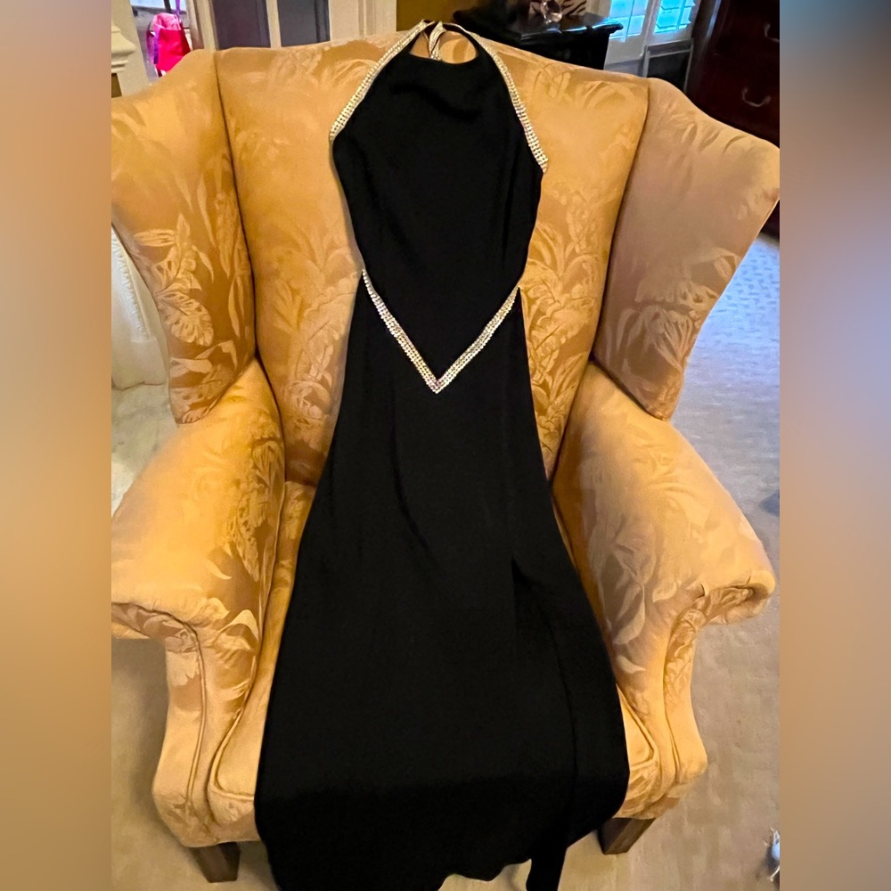 Black evening gown by Cache